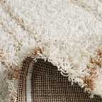 Shaggy Rug Olympe 1068 - Geometric Pattern - Beige - Indoor