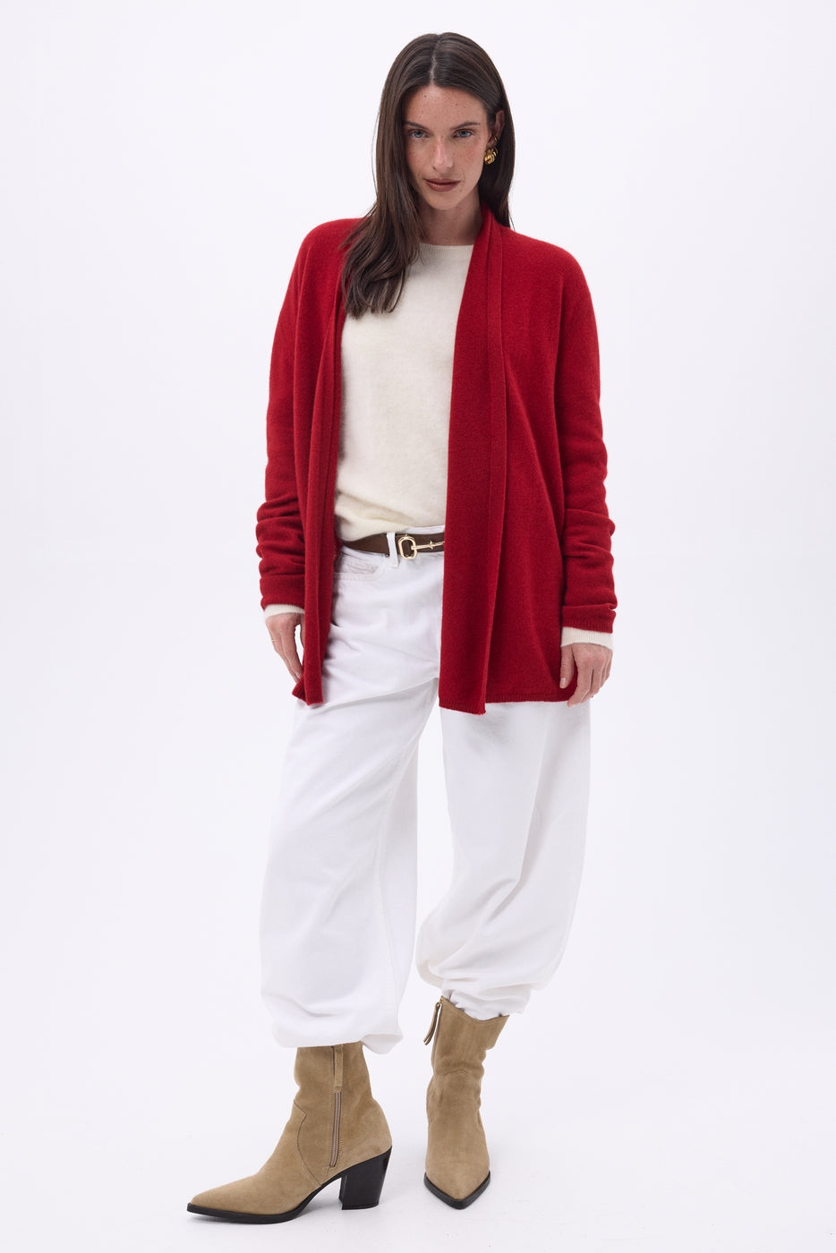 Cardigan a Tubo Ophelia - Coulis - Donna - 100% Cashmere