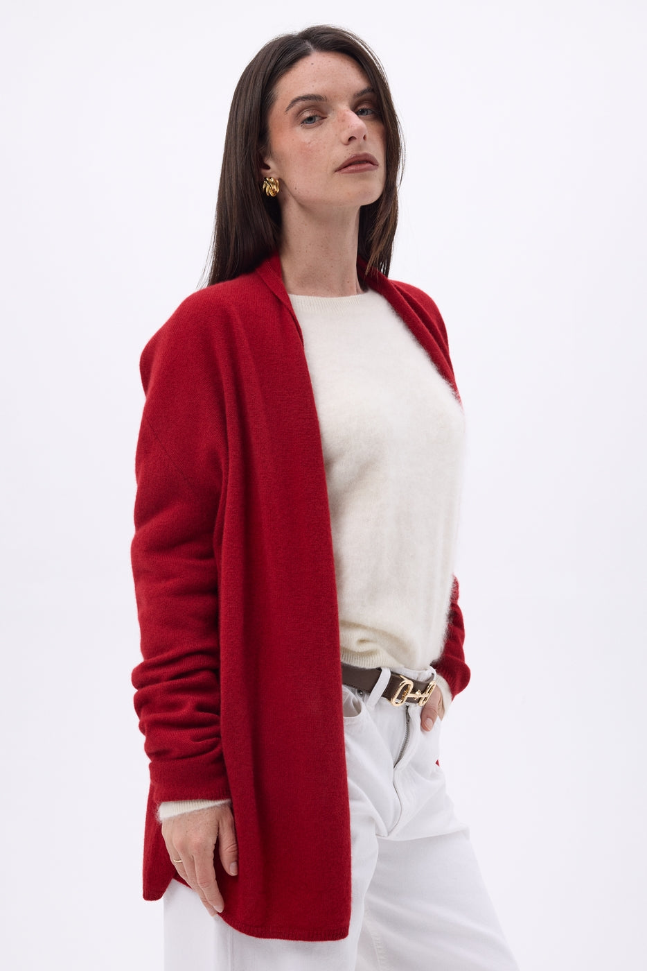 Cardigan a Tubo Ophelia - Coulis - Donna - 100% Cashmere