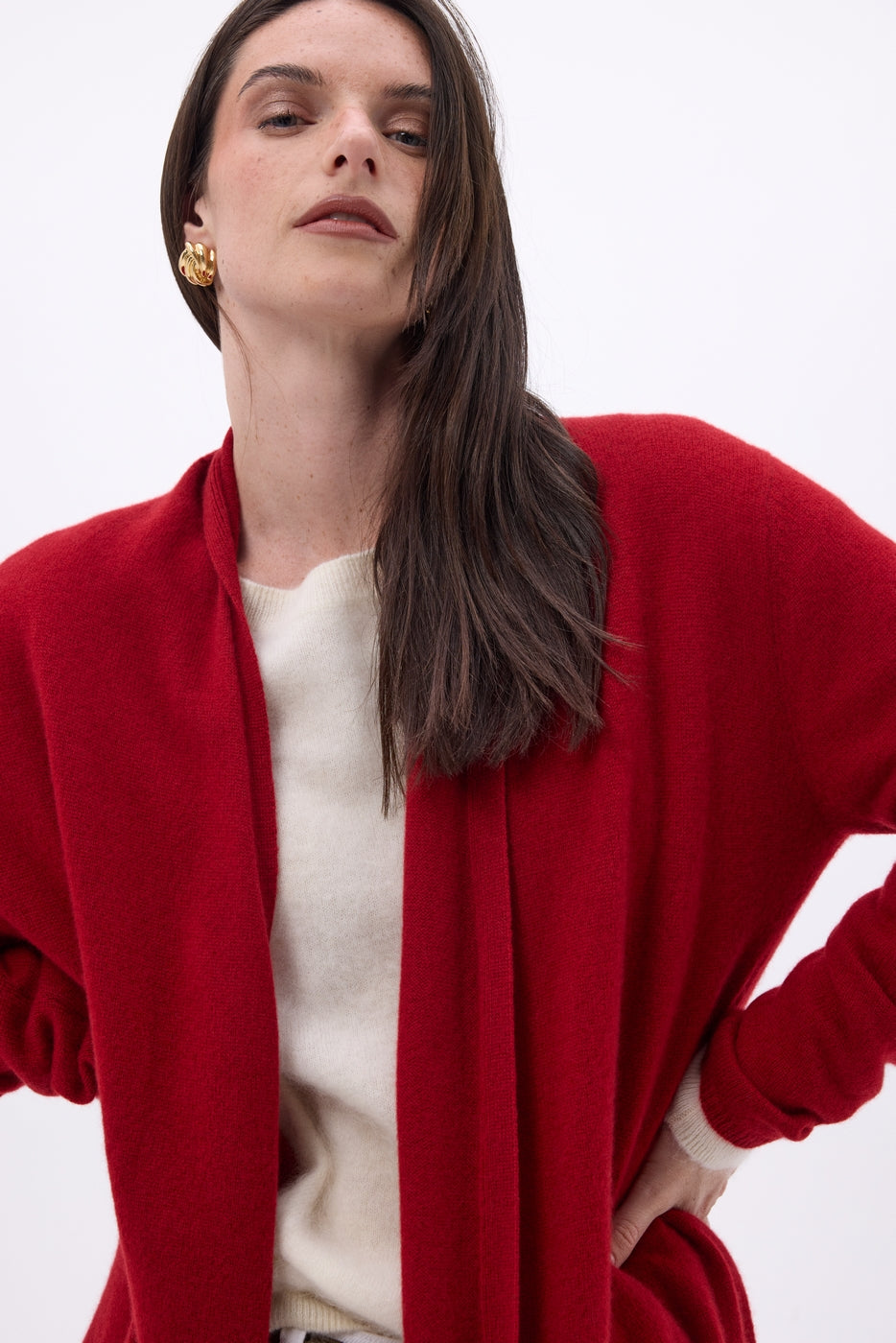 Cardigan a Tubo Ophelia - Coulis - Donna - 100% Cashmere