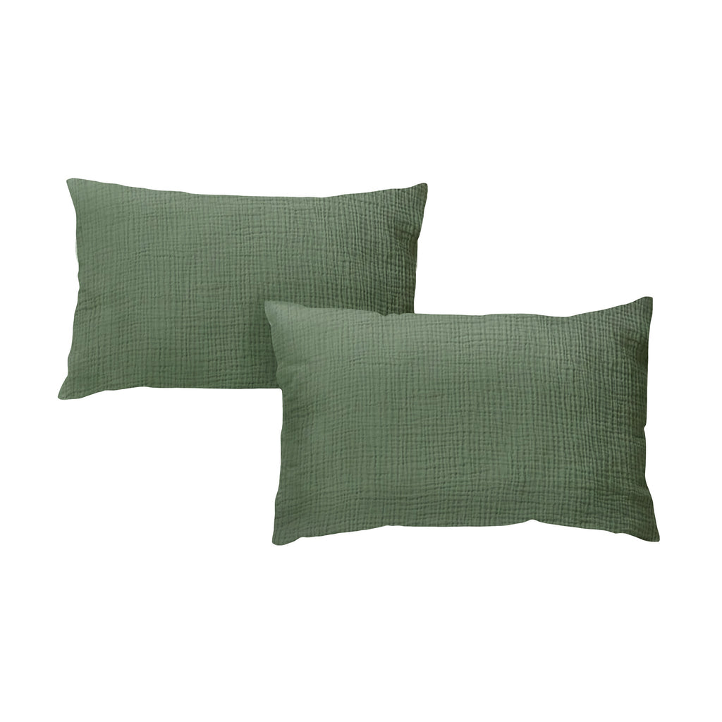 Taie d'oreiller gaze de coton x2 - 4 coloris au choix