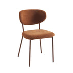 Orel - Lot De 2 Chaises - Tissu Et Pieds Métal Effet Bois - Marron