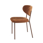 Orel - Lot De 2 Chaises - Tissu Et Pieds Métal Effet Bois - Marron