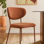 Orel - Lot De 2 Chaises - Tissu Et Pieds Métal Effet Bois - Marron