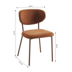 Orel - Lot De 2 Chaises - Tissu Et Pieds Métal Effet Bois - Marron