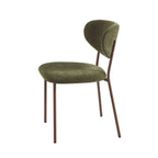 Orel - Lot De 2 Chaises - Tissu Et Pieds Métal Effet Bois - Vert