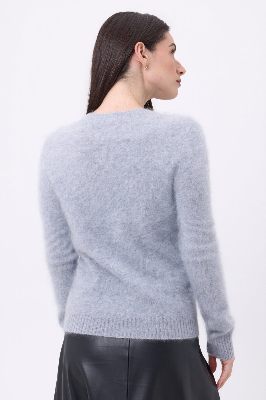 V-Ausschnitt-Pullover – Gebürstetes Kaschmir Orion - Hellgrau - Damen - 100 % Gebürstetes Kaschmir