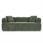 Orva - Canapé Droit Compressé 3 Places - Tissu Chenille - Vert