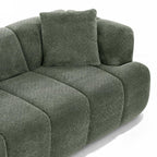 Orva - Canapé Droit Compressé 3 Places - Tissu Chenille - Vert