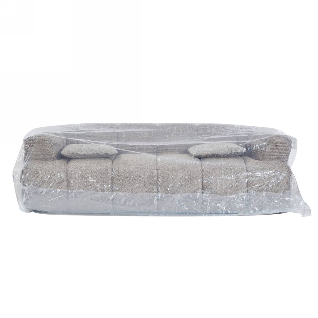 Orva - Canapé Droit Compressé 3 Places - Tissu Chenille - Vert