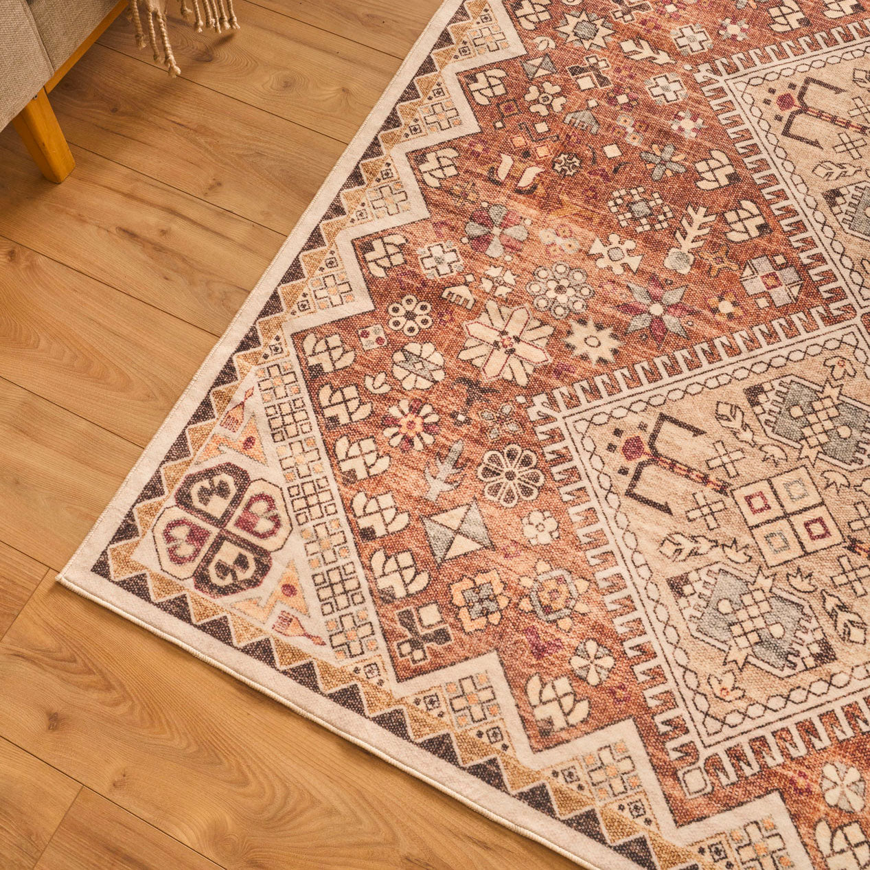 Traditional patterned rug - Beige - Ottoman Collection OTTOMAN