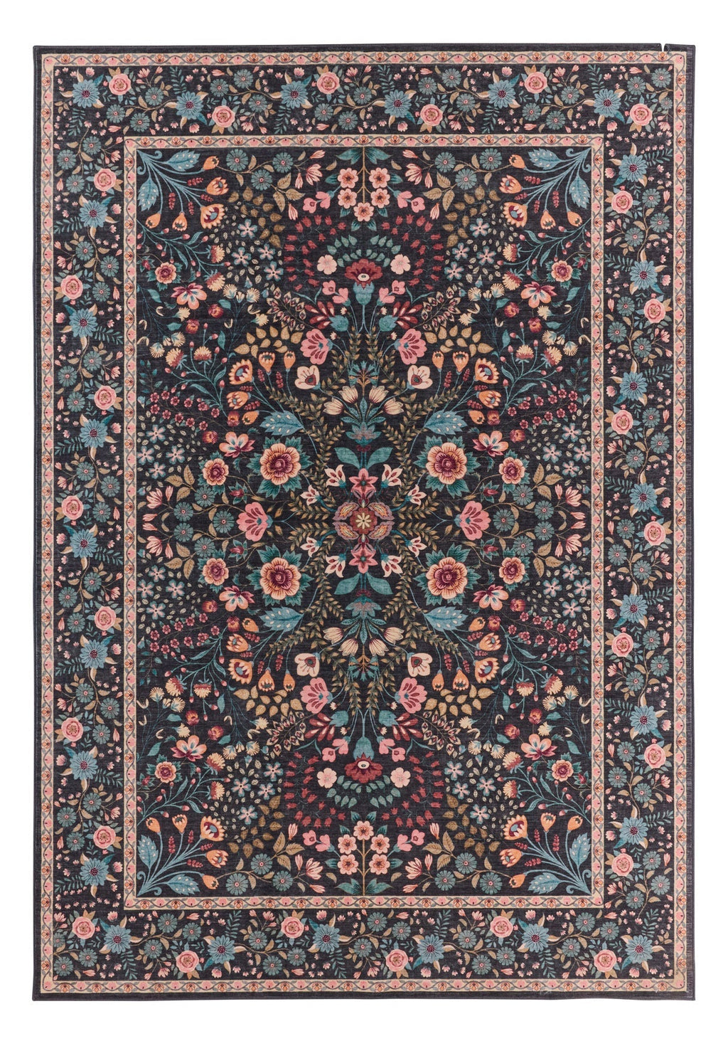 Alfombra con motivos tradicionales - Negro - Colección Otomana OTTOMAN