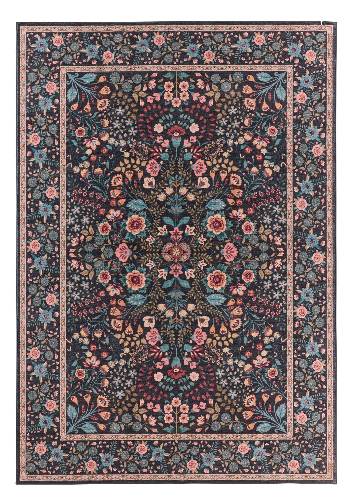 Alfombra con motivos tradicionales - Negro - Colección Otomana OTTOMAN