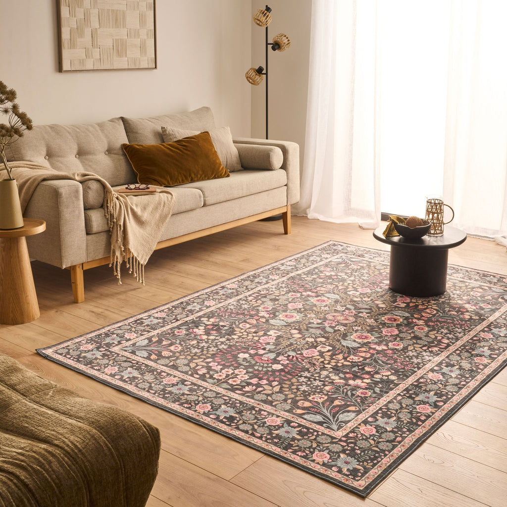 Alfombra con motivos tradicionales - Negro - Colección Otomana OTTOMAN