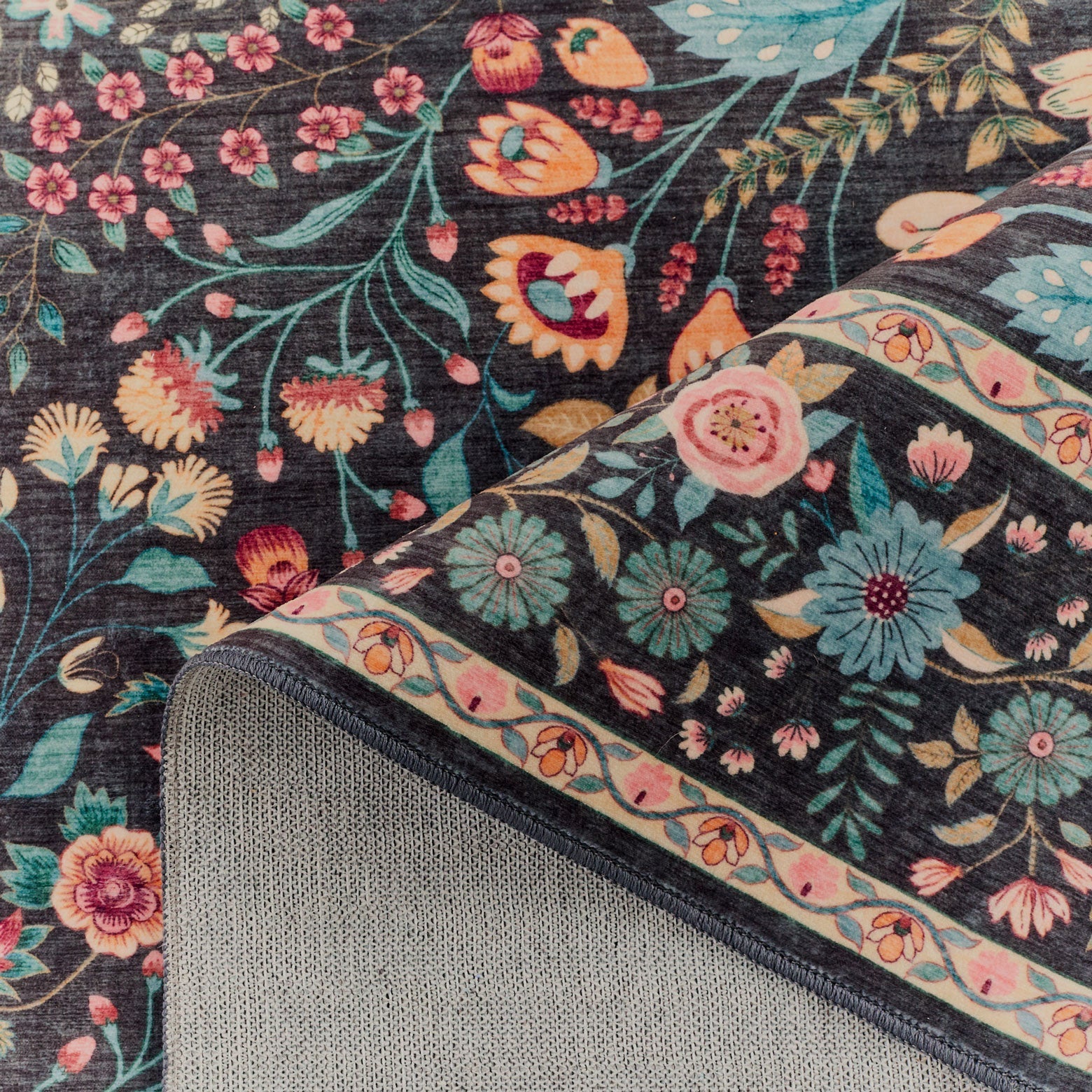 Alfombra con motivos tradicionales - Negro - Colección Otomana OTTOMAN