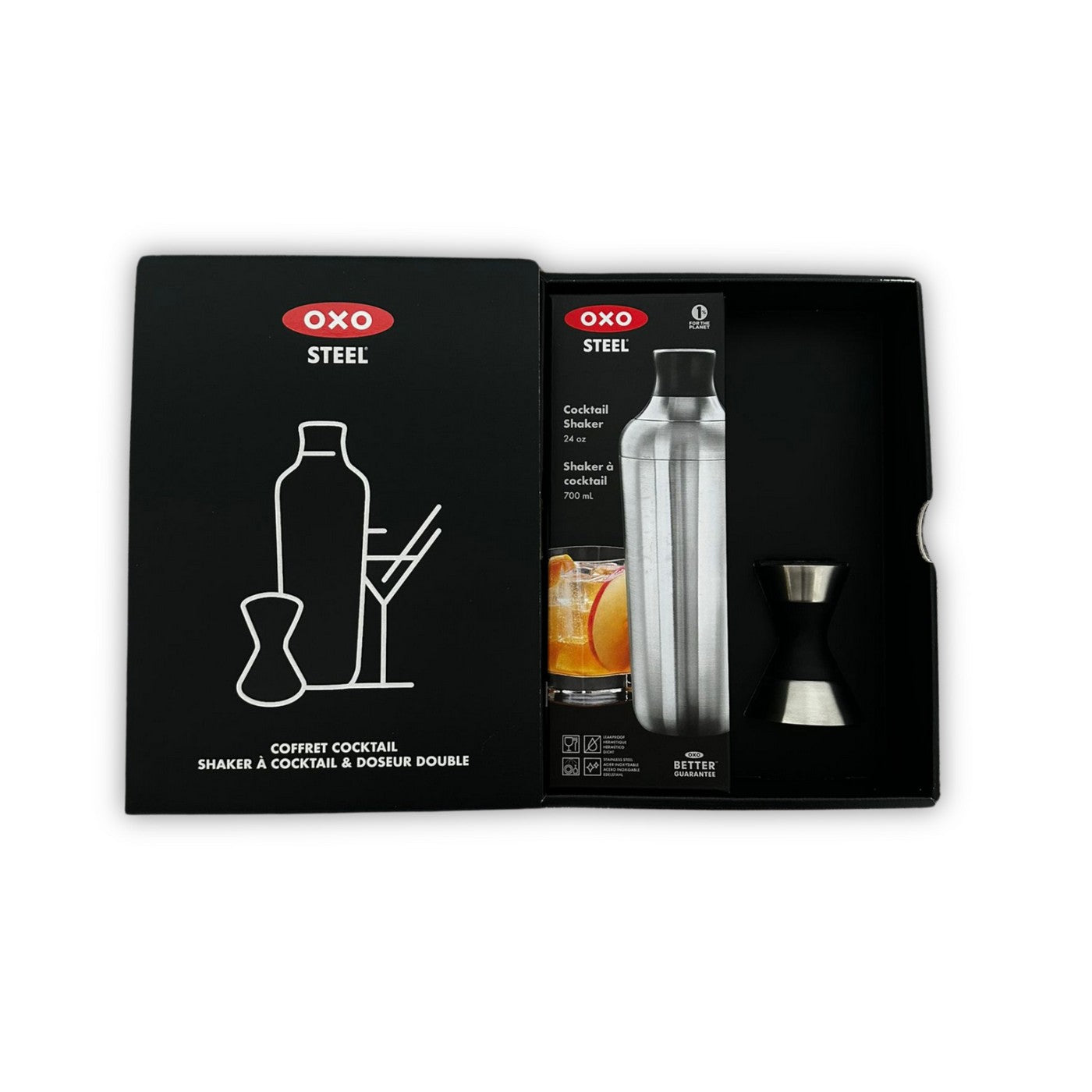 Coffret Cocktail : Shaker Et Doseur Double
