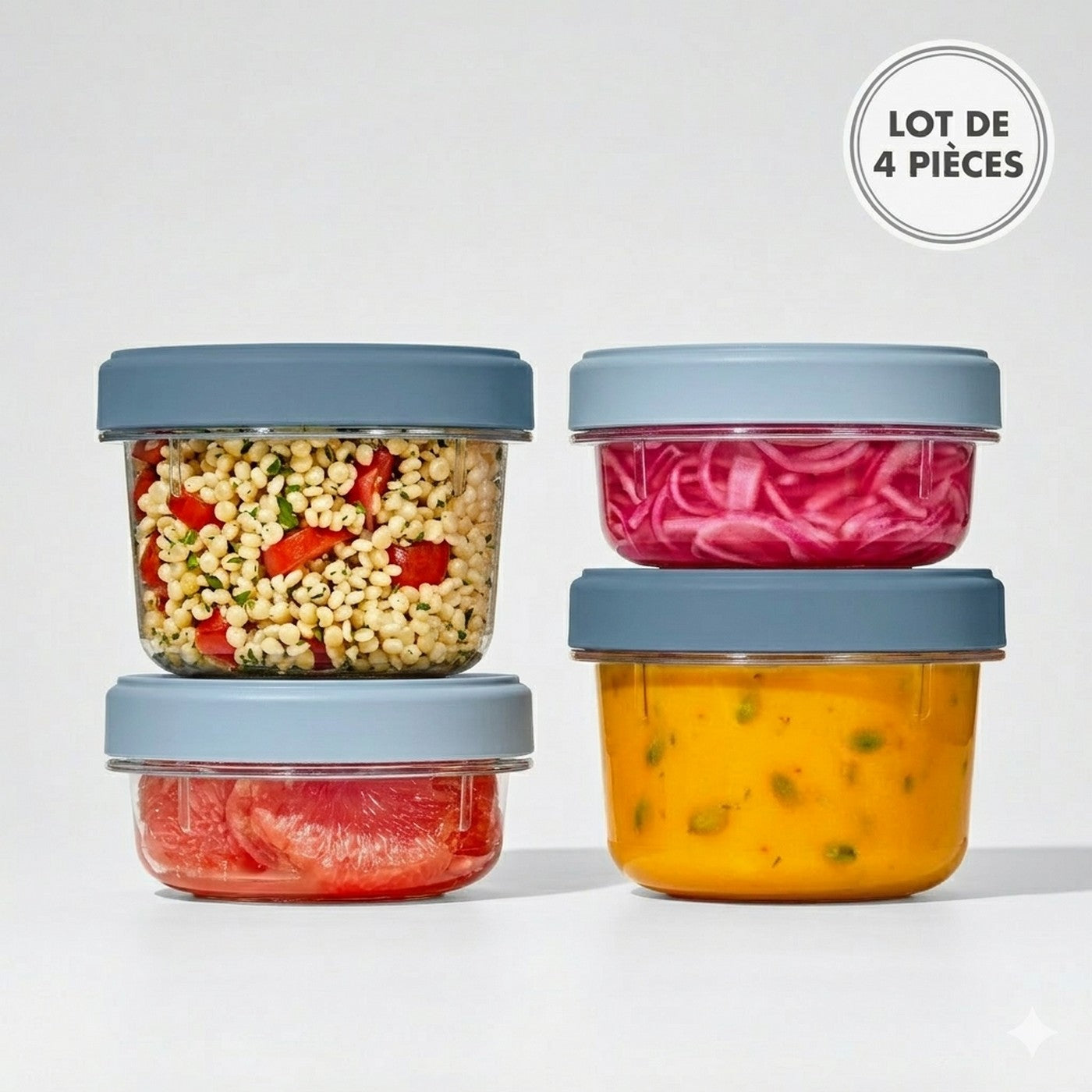 Lot : 4 Boites De Conservation Twist & Stack (2X 550Ml + 2X 350 Ml)