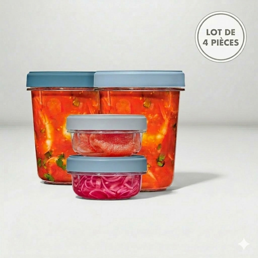 Lot : 4 Boites De Conservation Twist & Stack (2X 900Ml + 2X 350 Ml)