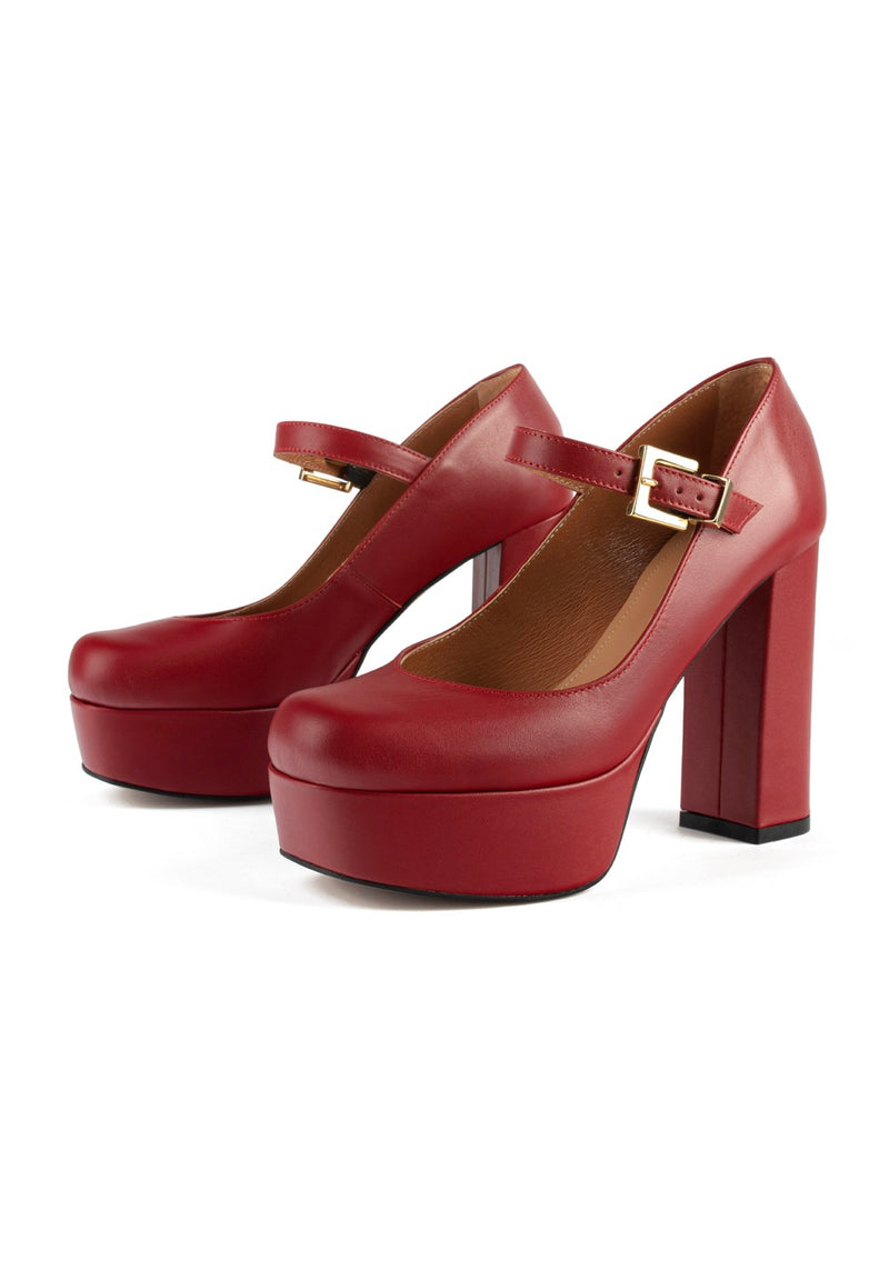 Derbies À Talons Sweet Sensation - Rouge