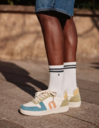 Matthieu Low Top Sneakers - Sky Blue Ecru Khaki