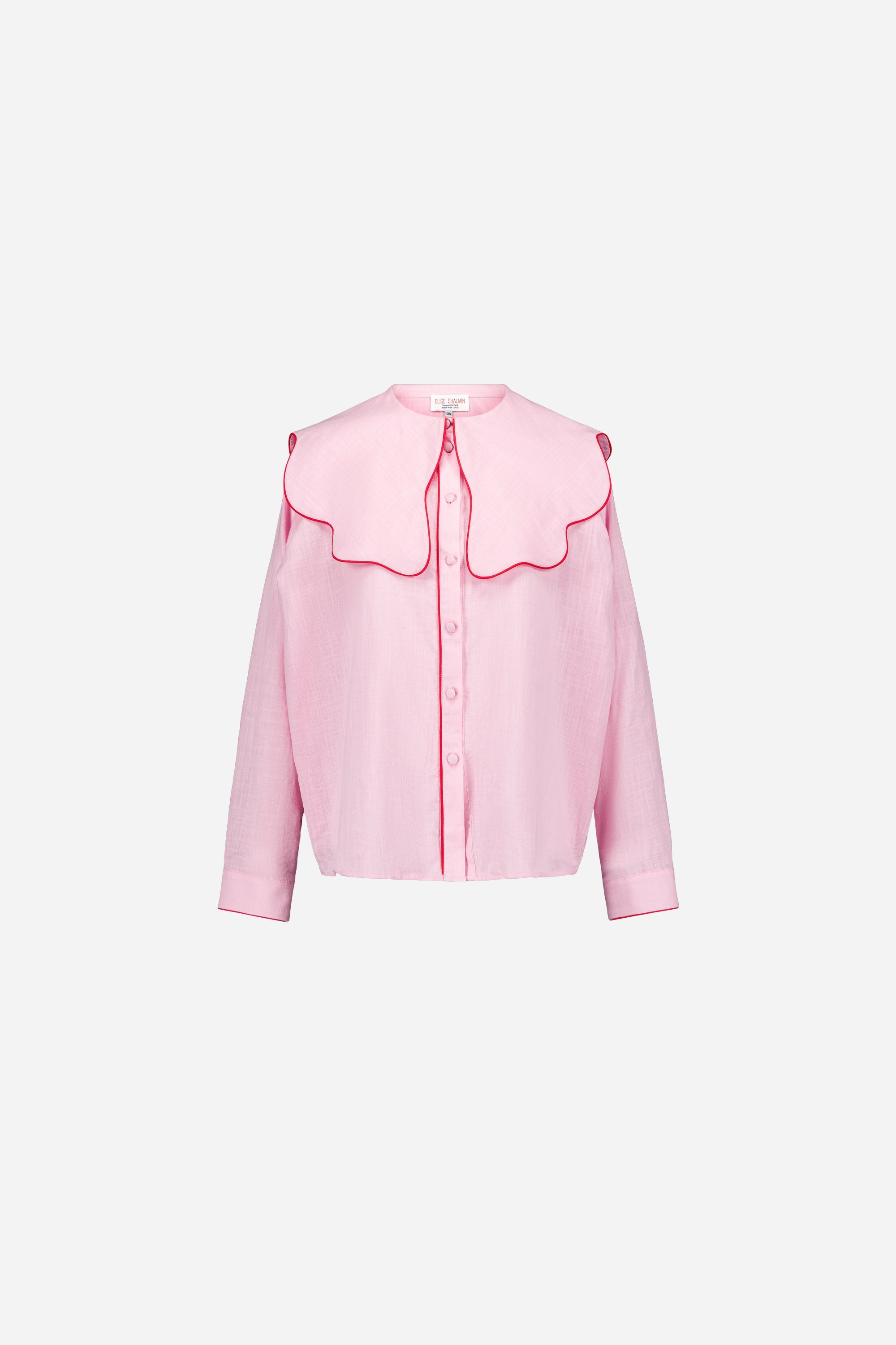 Camisa rosa bebé con cuello