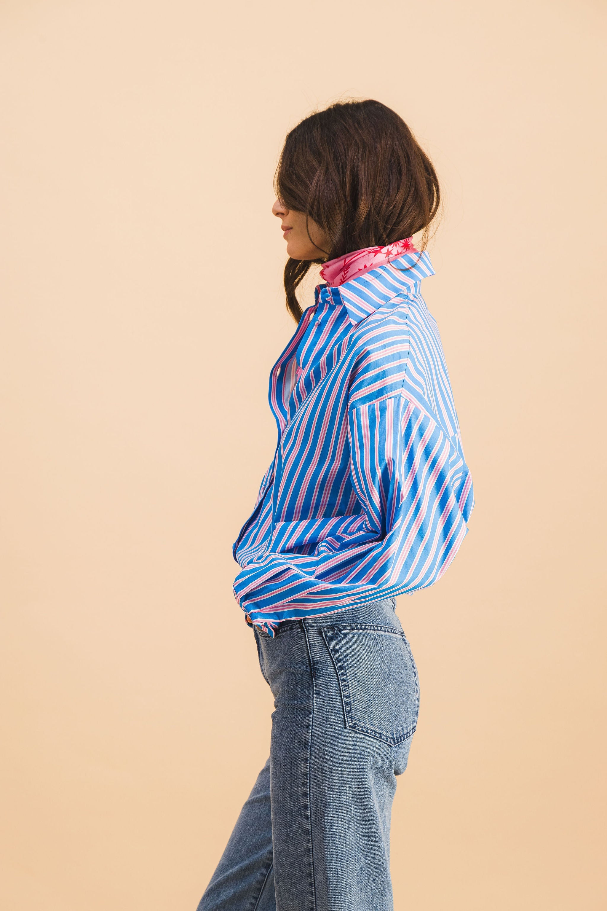 Dona Stripes Blue And Pink Shirt