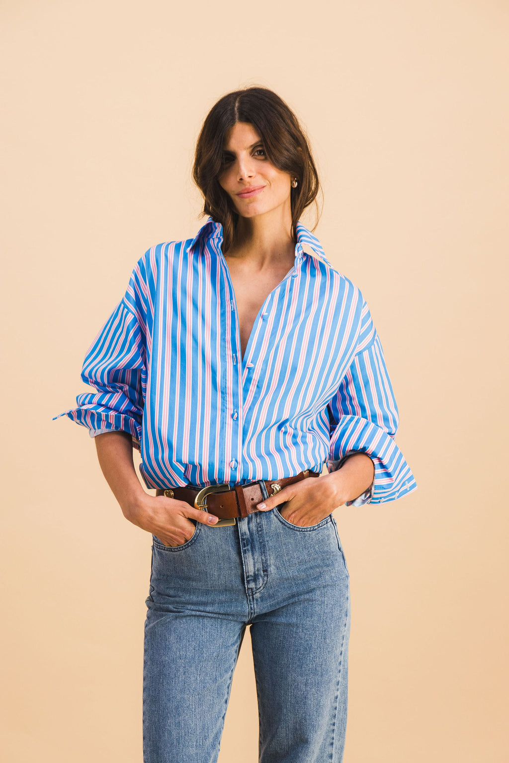 Dona Stripes Blue And Pink Shirt
