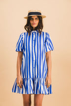 Vestido Líneas Azul Clementina