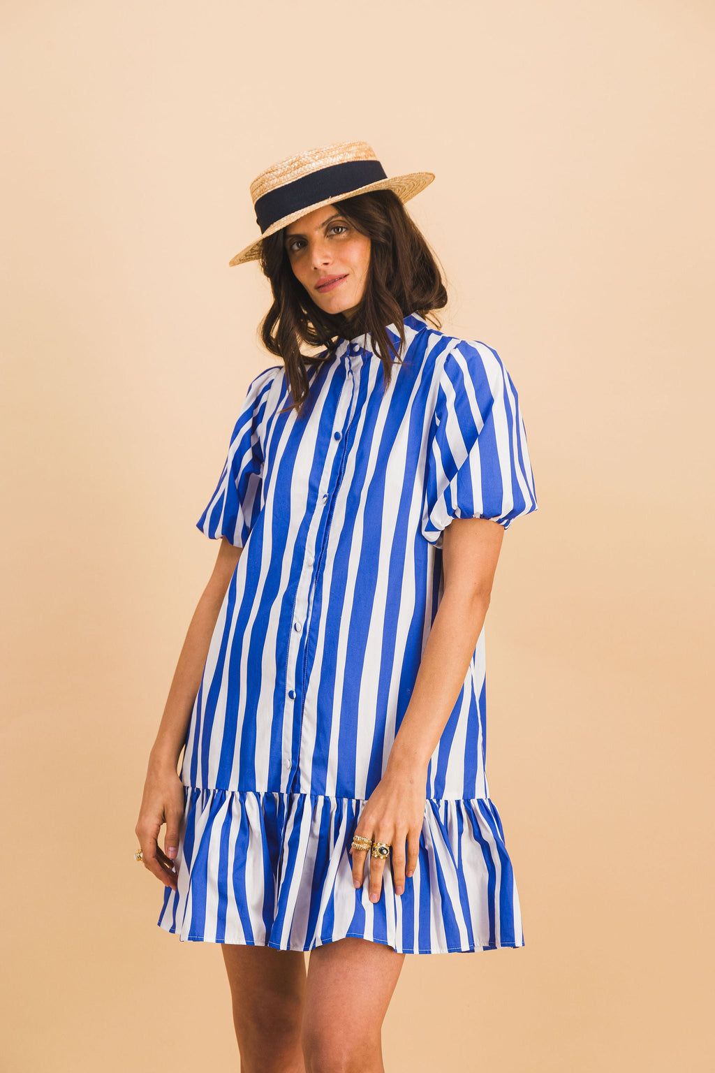 Vestido Líneas Azul Clementina