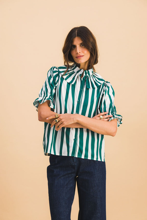 Coline Green Lines Shirt