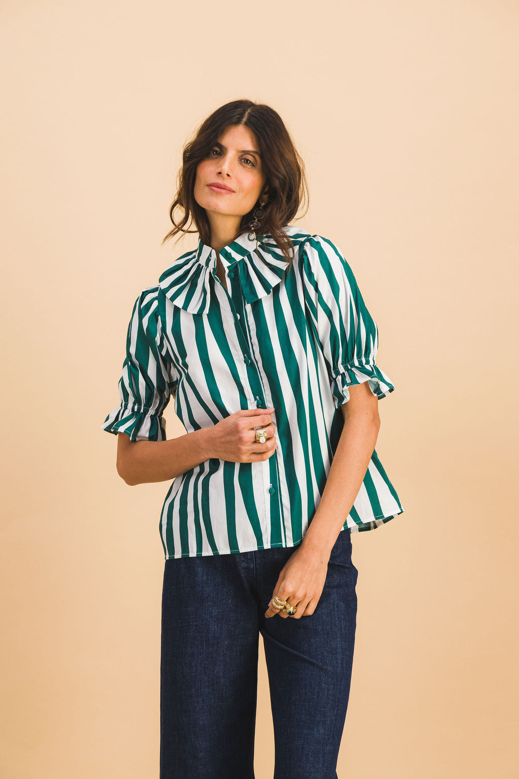 Camisa Coline Líneas Verdes