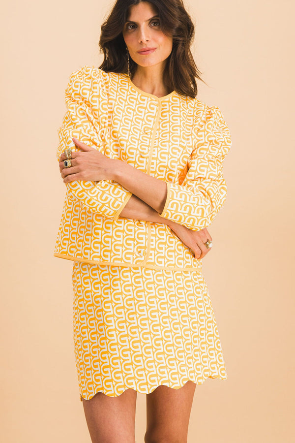 Brown Skirt More Is More Yellow