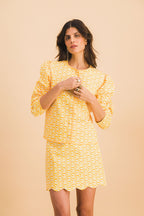 Brown Skirt More Is More Yellow