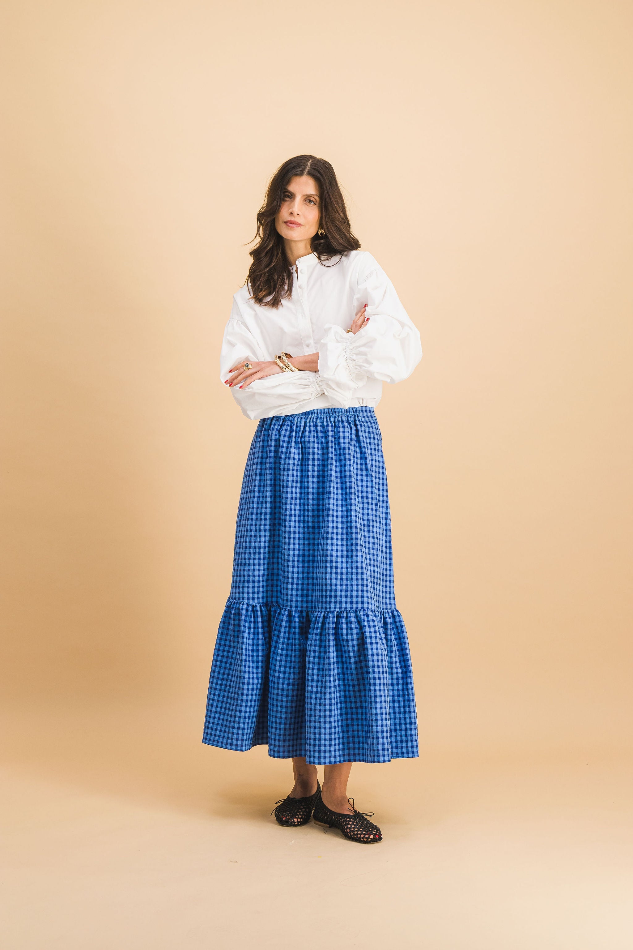 Falda a cuadros azul Clem