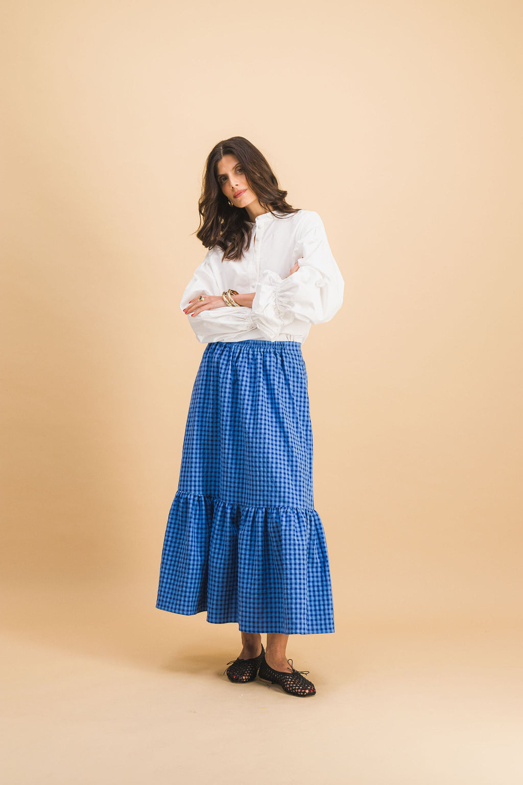 Falda a cuadros azul Clem