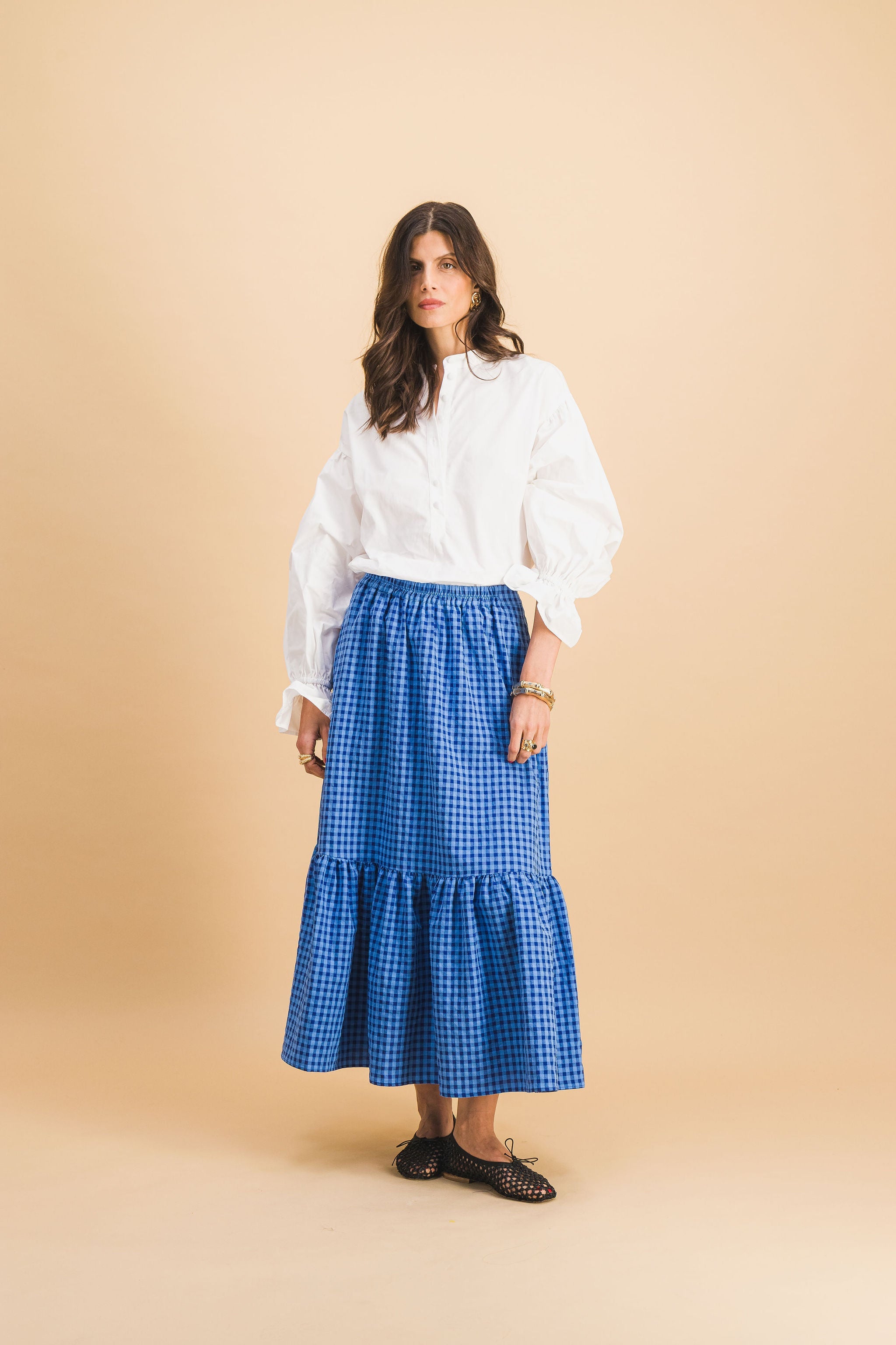Falda a cuadros azul Clem