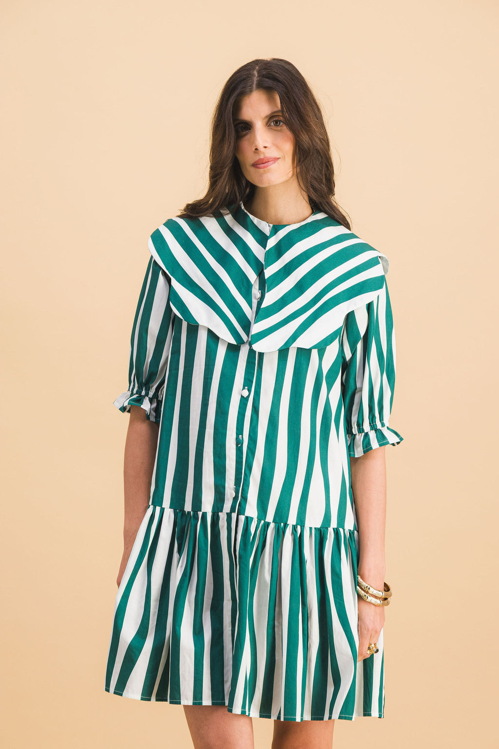 Chloebe Green Lines Dress