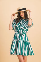 Chloebe Green Lines Dress