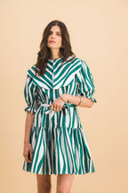 Chloebe Green Lines Dress