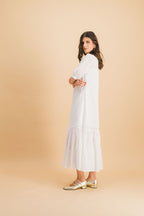 Clemence Dress In Embroidered Cotton X Donatelle Godart
