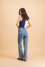 Top Abie Bi-Color Blue And White