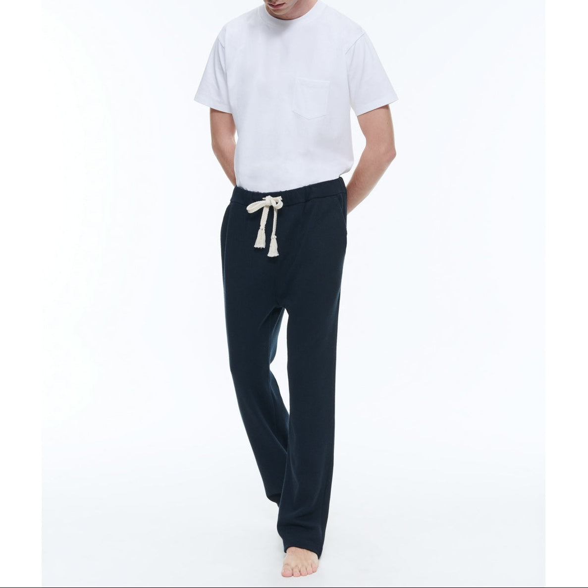 Fursac - Pantalon Jogging En Jersey De Coton - Bleu Marine