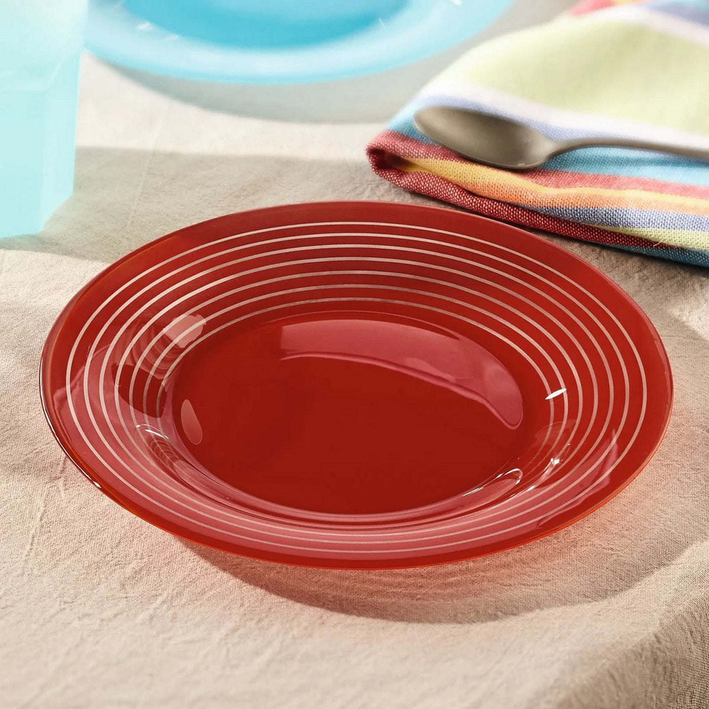 Factory - 6 Assiettes À Dessert - Rouge - 19.5Cm - Luminarc