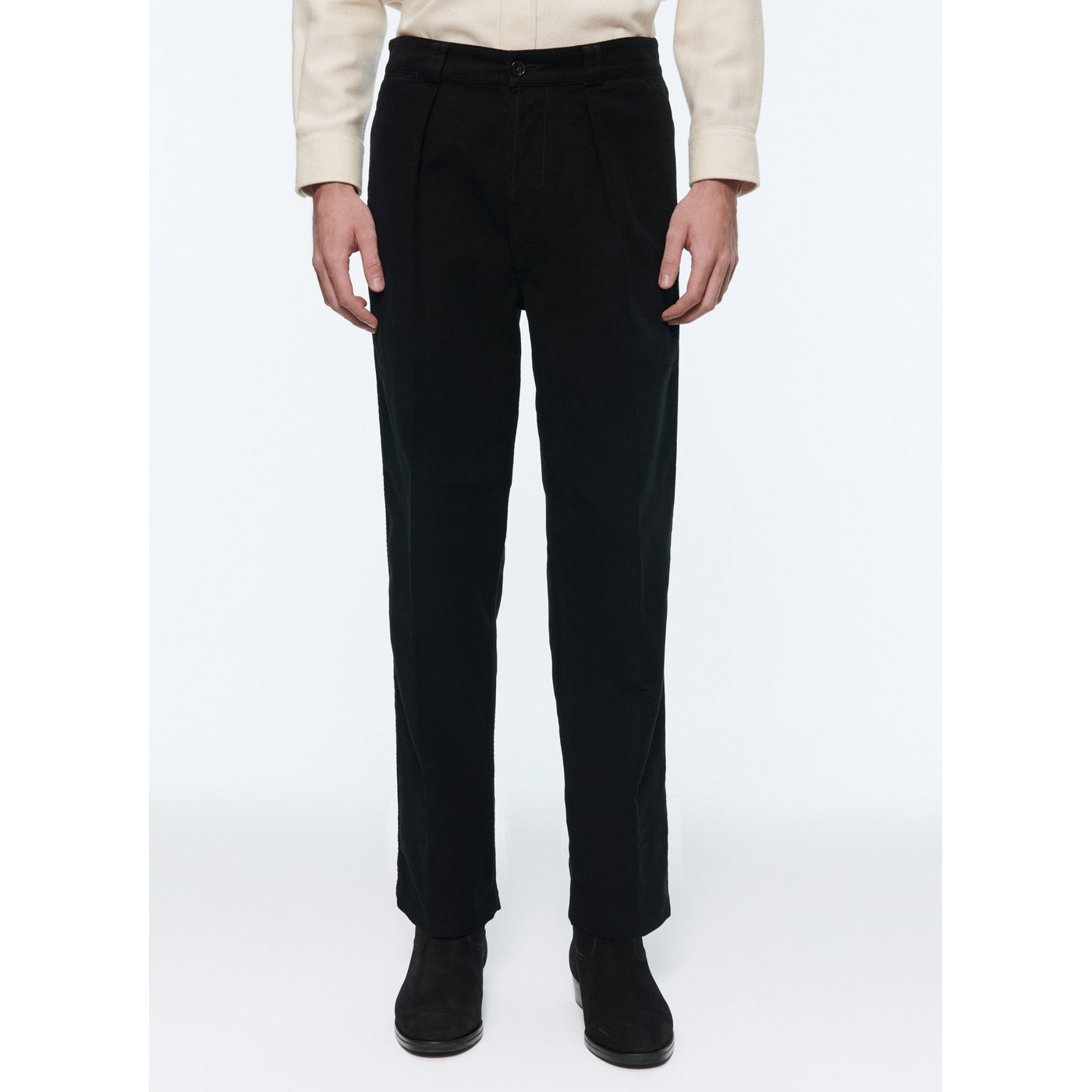 Fursac - Chinos de moleskin de algodón - Negro - Hombre
