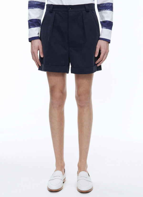Fursac - Cotton Canvas Bermuda Shorts - Navy Blue - Men