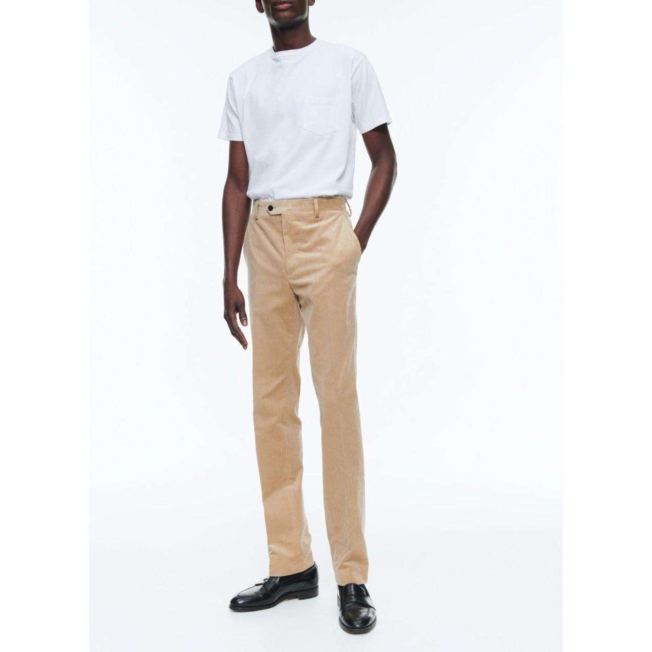 Fursac - Pantalon Ajusté En Velours - Beige