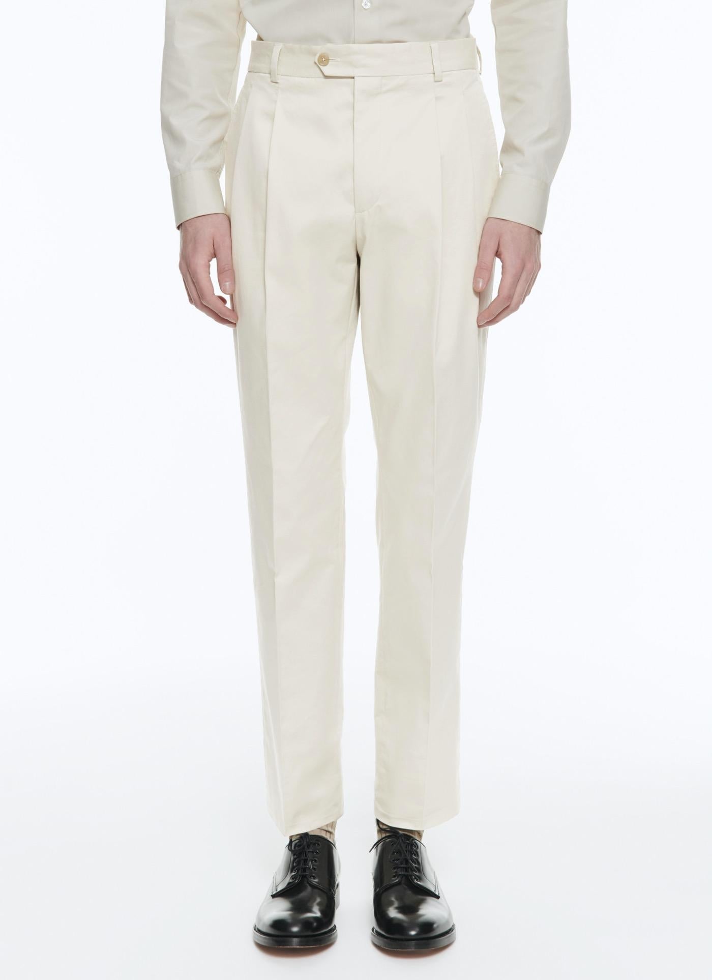 Fursac - Pantalon En Gabardine De Coton Beige - Beige
