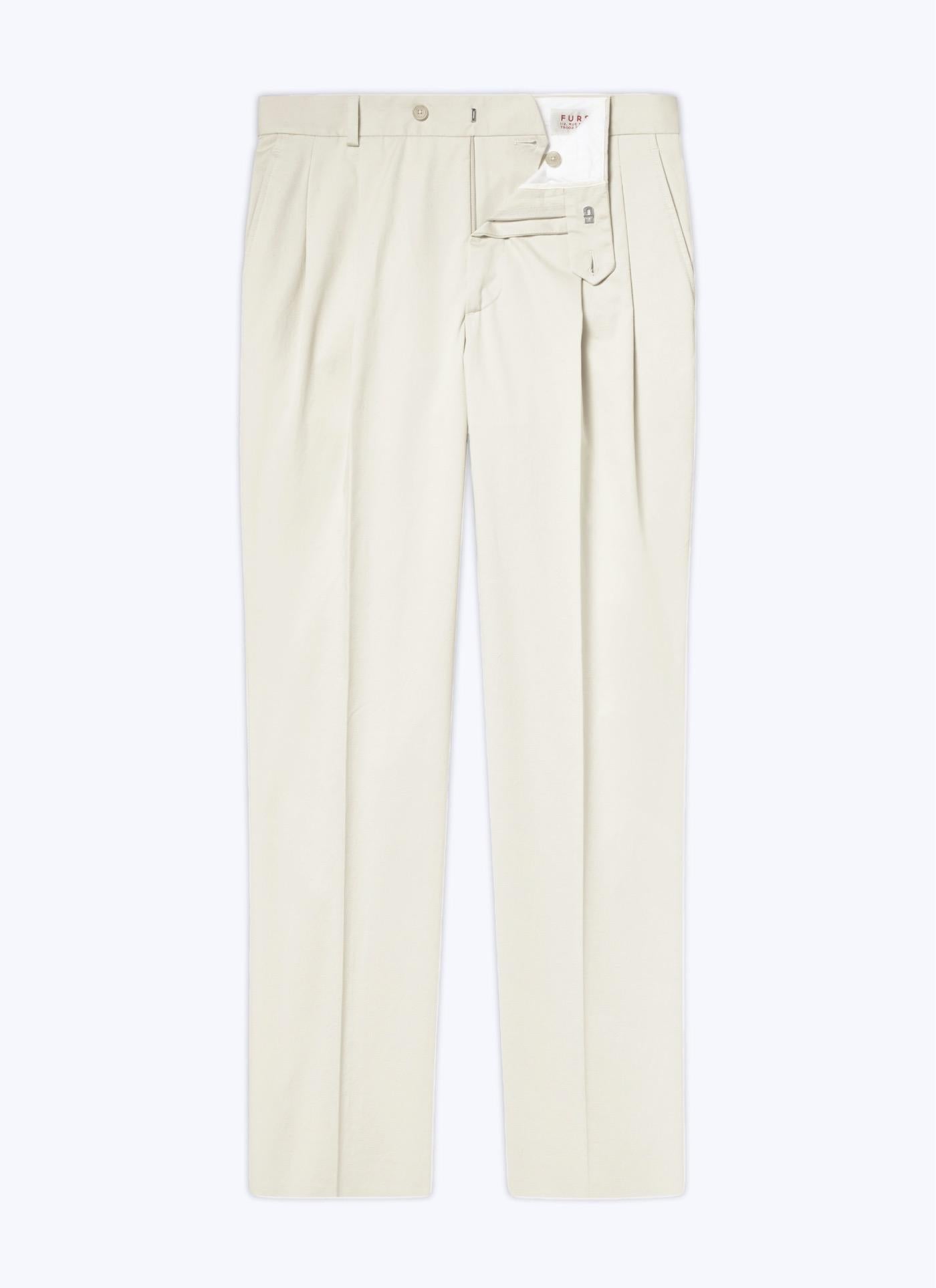 Fursac - Pantalon En Gabardine De Coton Beige - Beige