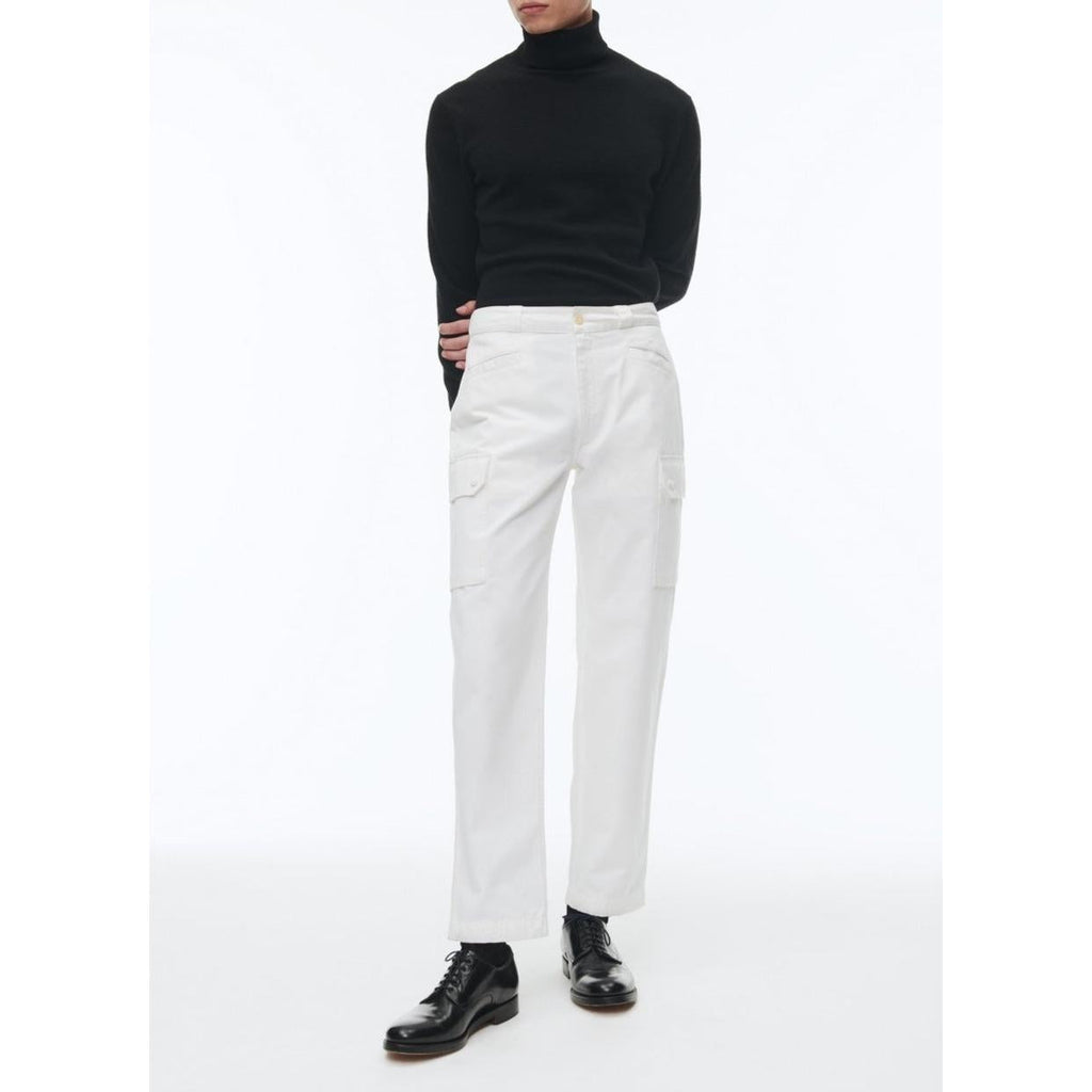 Multi-Pocket Cotton Cargo Pants - White