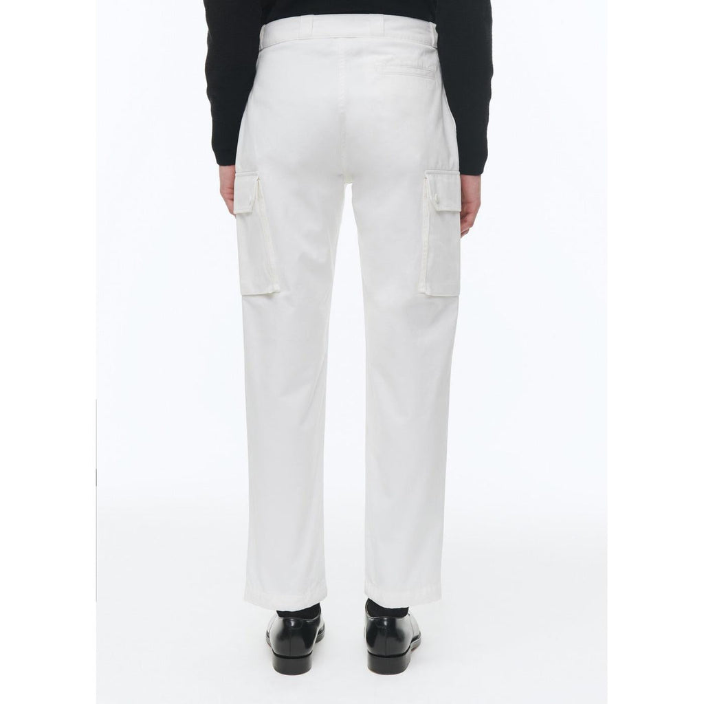 Multi-Pocket Cotton Cargo Pants - White